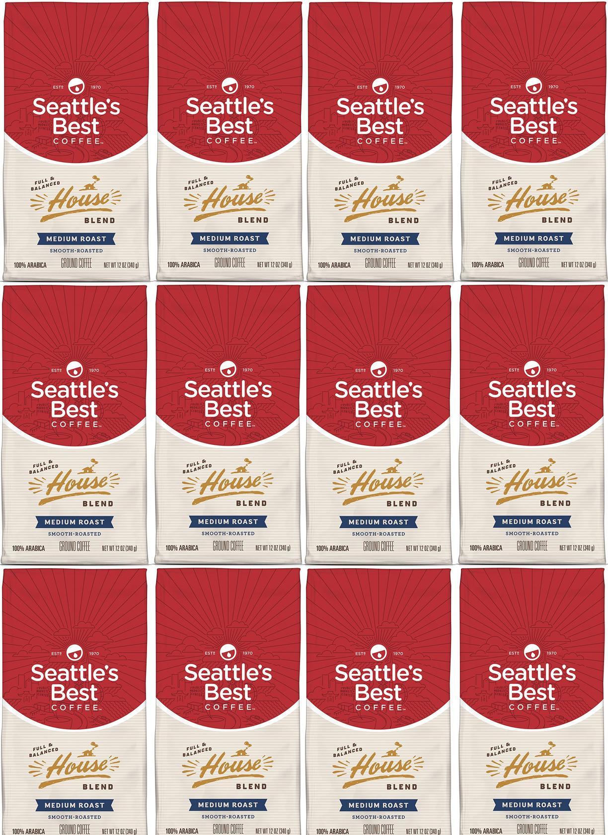 PACK OF 12 Seattle's Best House Blend Ground Coffee 12 oz EA Best Before 5/2020