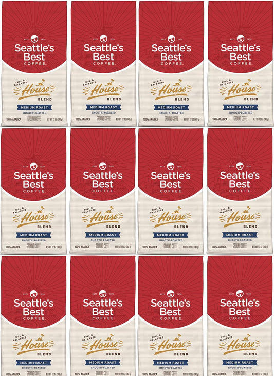 PACK OF 12 Seattle's Best House Blend Ground Coffee 12 oz EA Best Before 5/2020