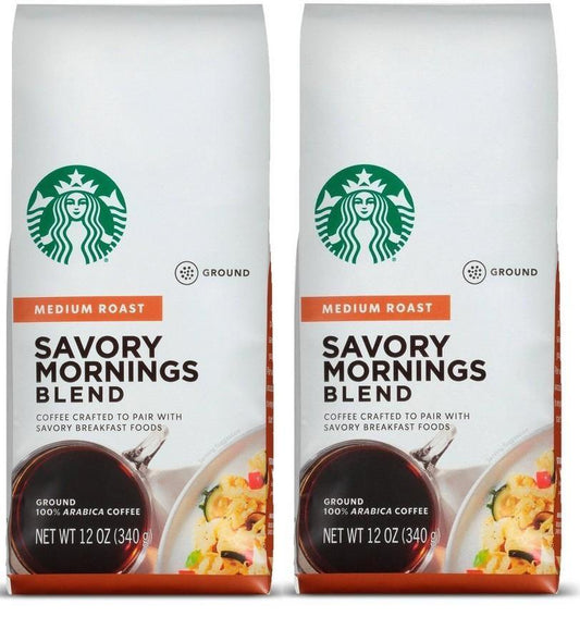 2 PACK Starbucks Savory Mornings Medium Roast Ground Coffee - 12oz BB JAN 2020