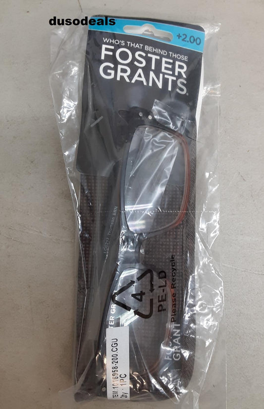 Foster Grant Reading Glasses, Thomson; +2.00