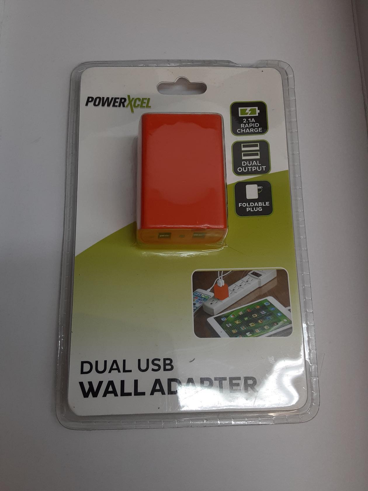 PowerXcel Dual USB Wall Adapter- orange