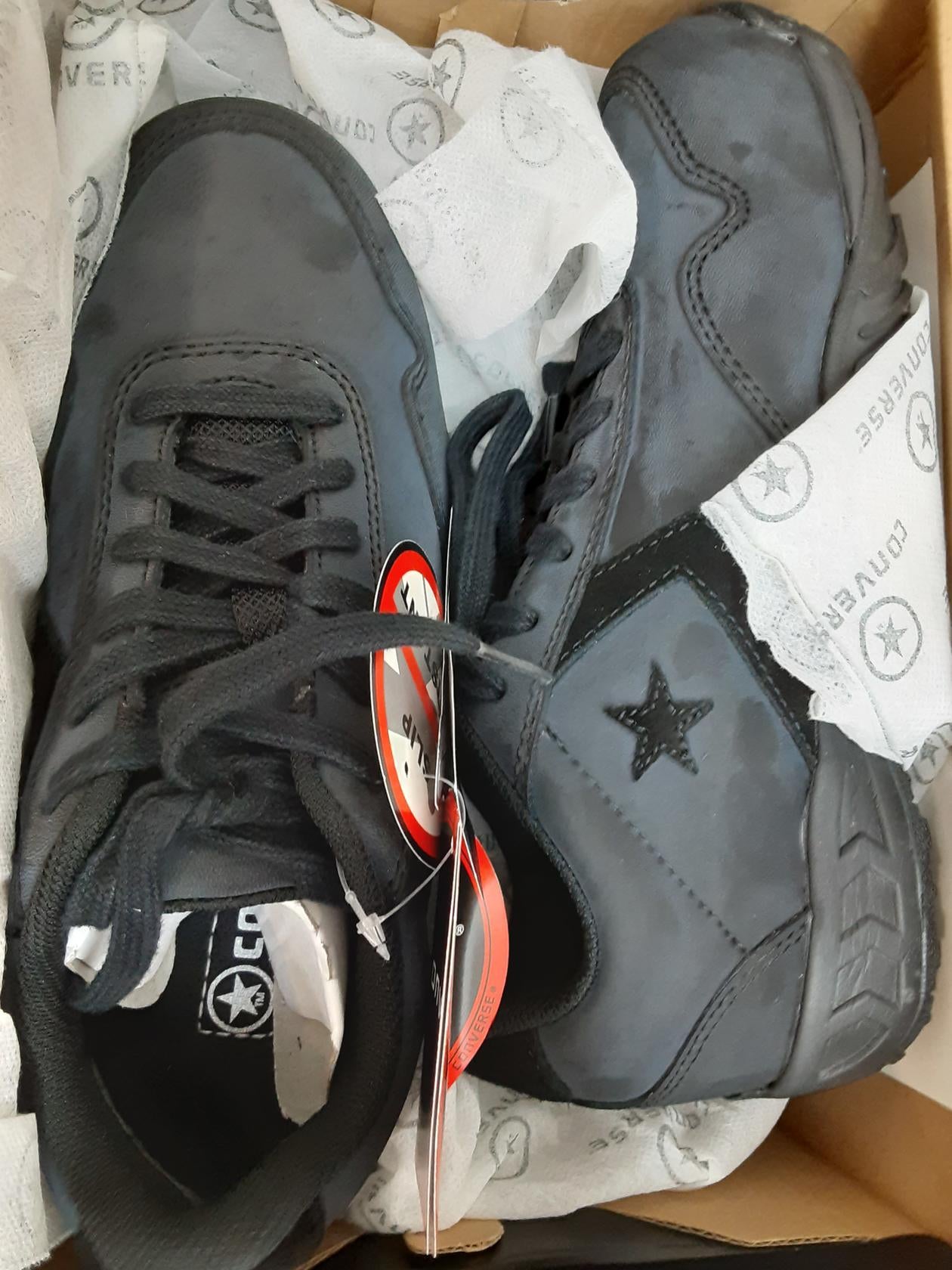 Converse Work Black Low Profile Euro Casual Soft Toe, Womens Size 7 Medium-open