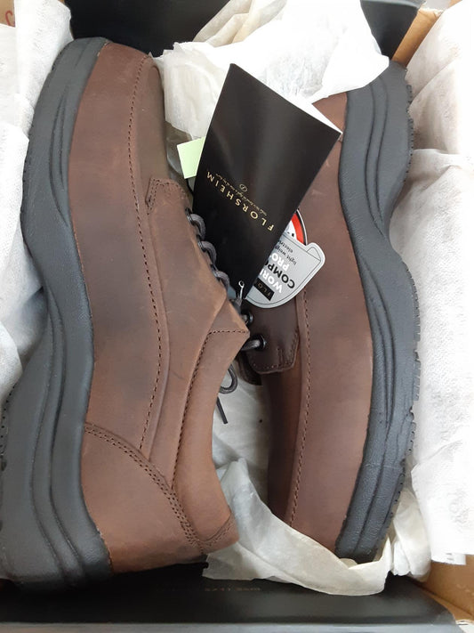 Florsheim Brn Casual Moc Toe Oxford, Mens, size 9.5 D, FE2140- Damaged Box