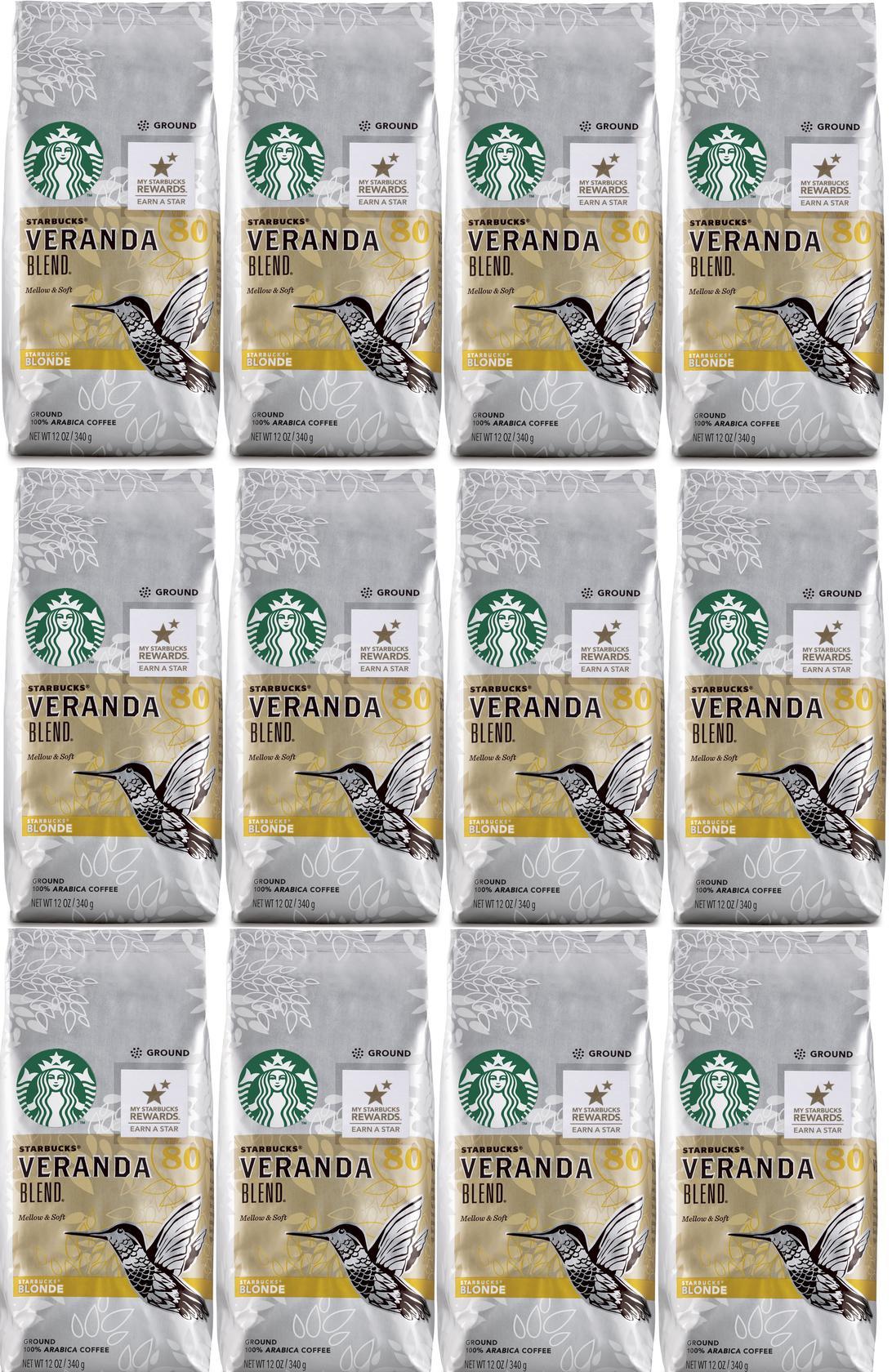 12 PACK Starbucks Veranda Blend Blonde Roast Ground Coffee Best Before May 2020