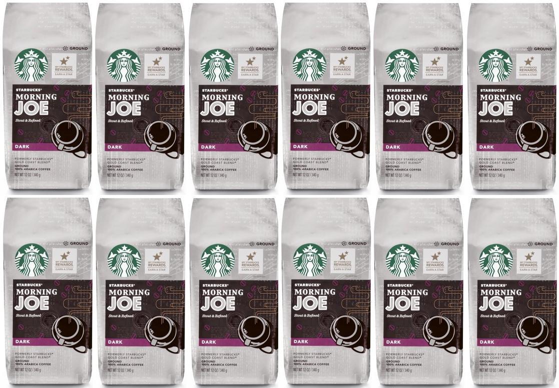 12 PACK Starbucks Coffee Morning Joe Ground Coffee 12 oz Bags Best BY April 2020