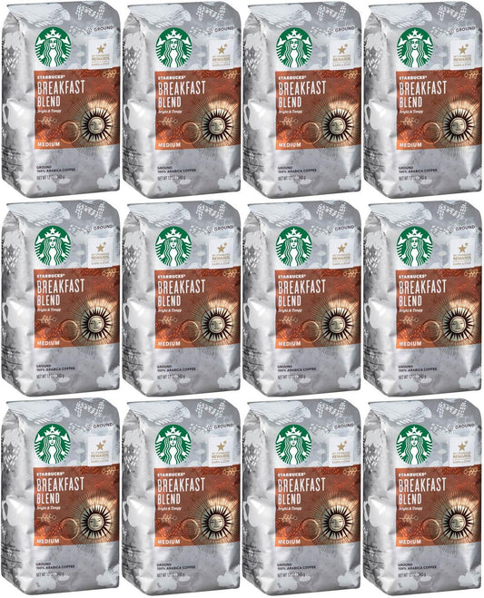 12 PACK Starbucks Breakfast Blend Ground Coffee 12 oz ea. Best Before April 2020