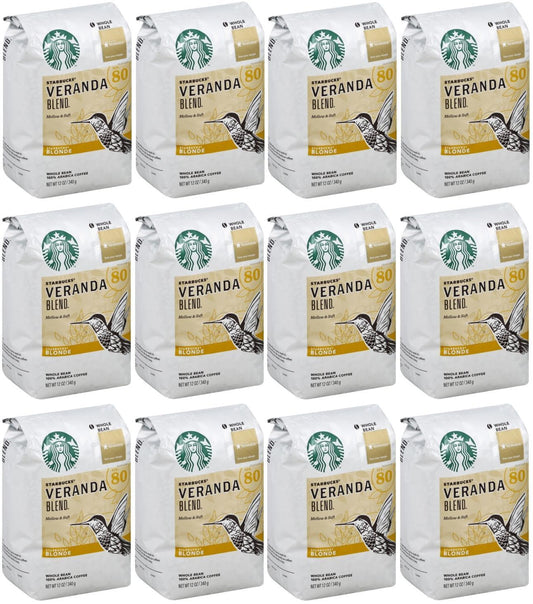 12 PACK Starbucks Veranda Blonde Roast Whole Bean Coffee Best Before August 2020