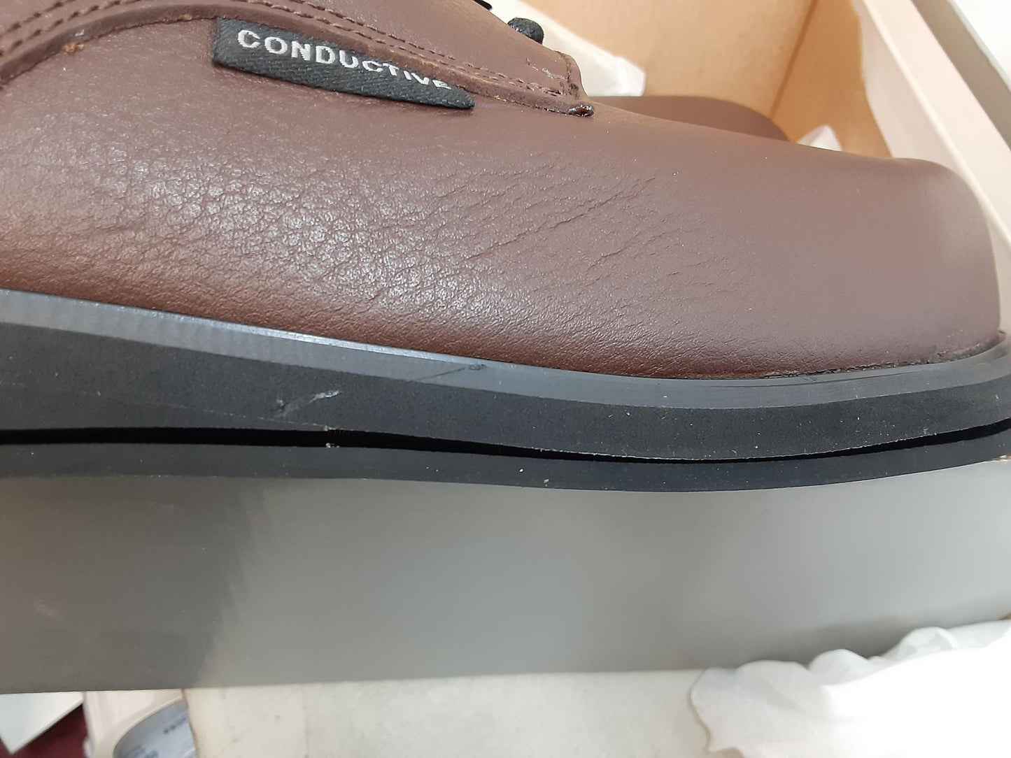 *Damaged Hytest CT, Oxford, Conductive, Brown, K10821, Size 11 Wide Men