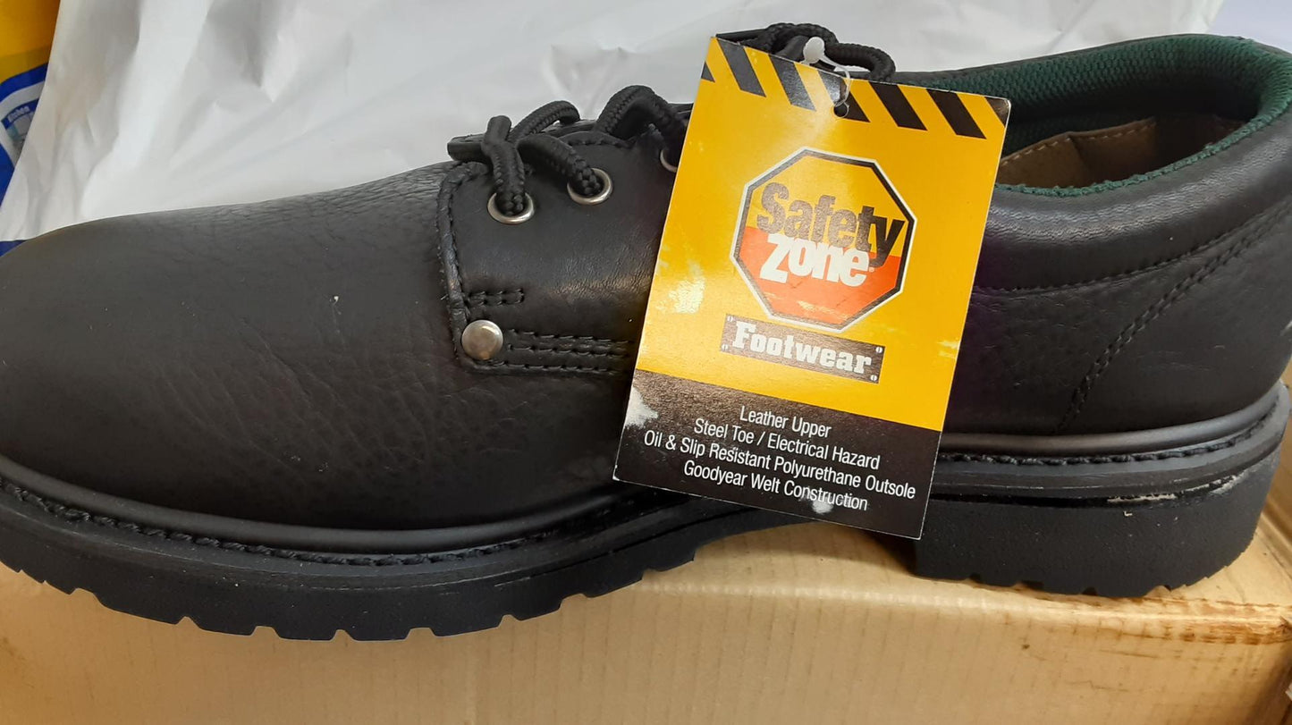 *DAMAGED Safety Zone Footwear Oxford S/T, Black, SZ6006, Size 14 W