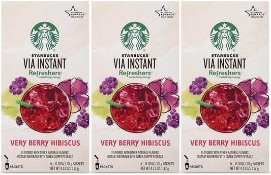 Starbucks 18 VIA Instant Refreshers Very Berry Hibiscus Best Before August 2020