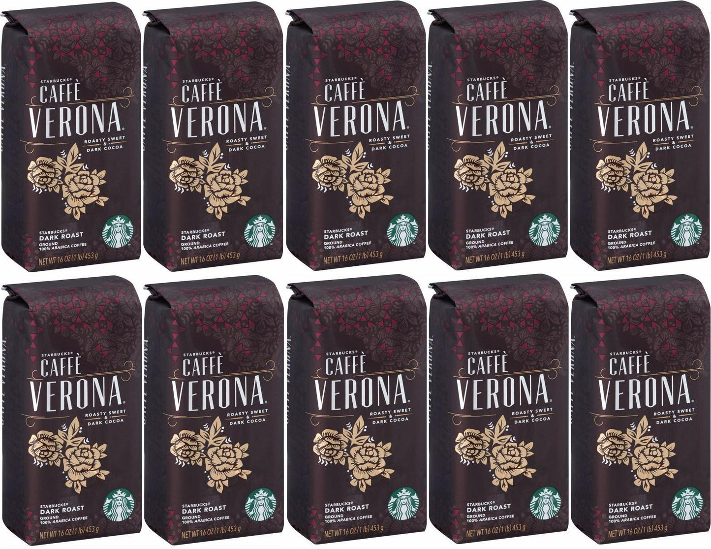 12 LBS Starbucks Caffe Verona Dark Roast Ground Coffee Best Before December 2019