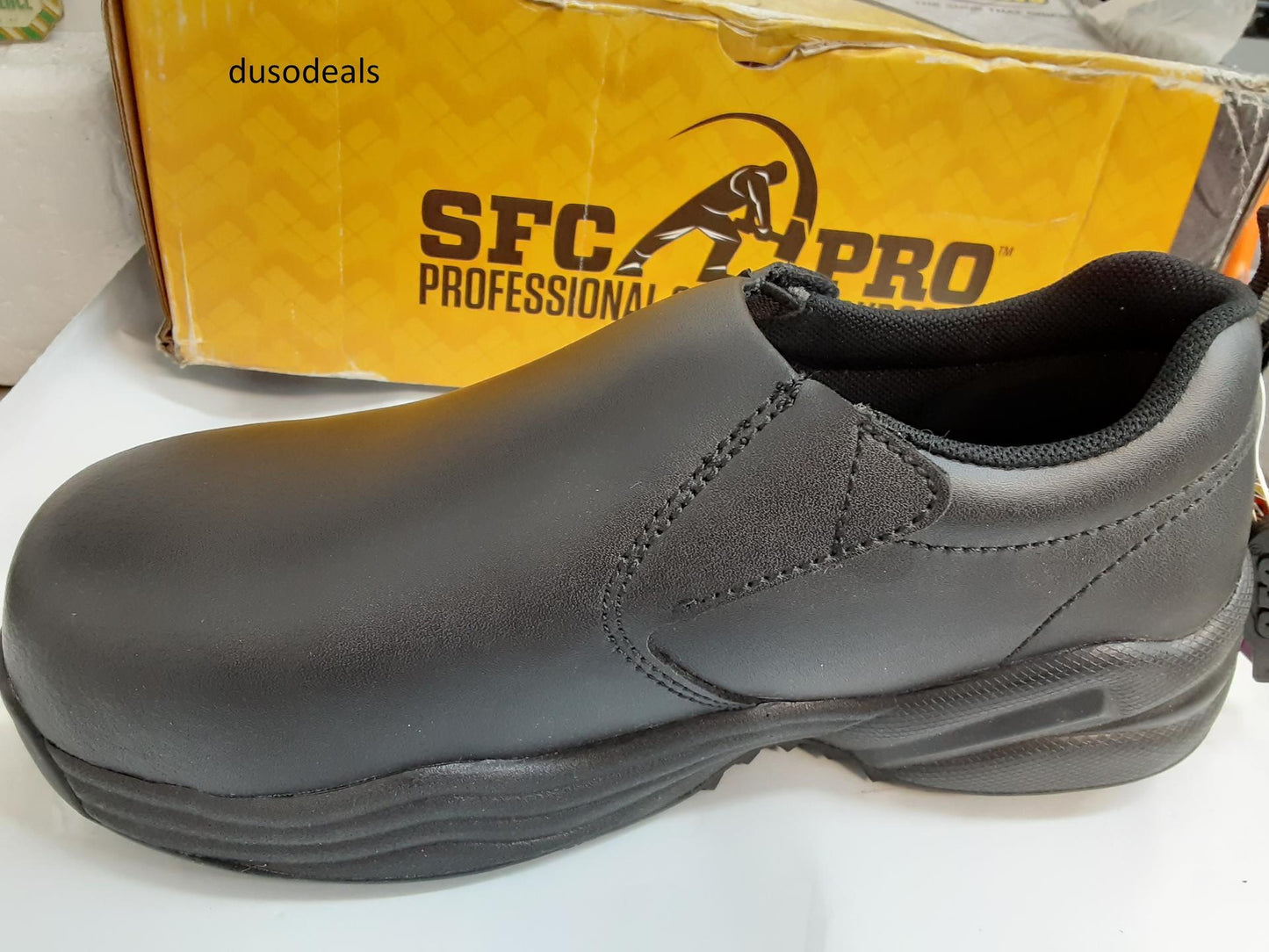 ShoesForCrews,SFC PRO, Grainger, 8203, Black, UNISEX, 5.5 M/7 F, open box