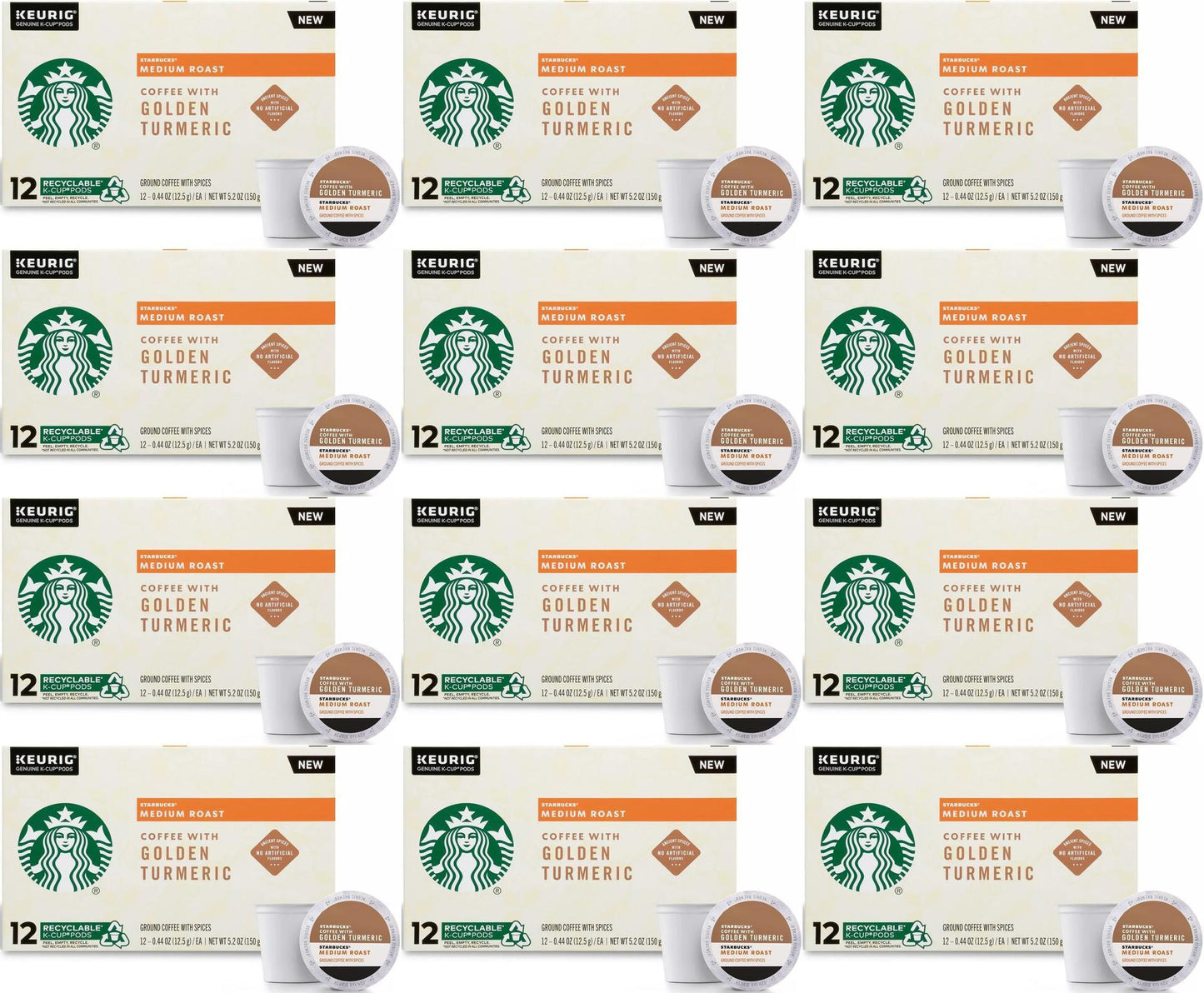 144 COUNT Starbucks Coffee Golden Tumeric K Cups Best Before October 2020