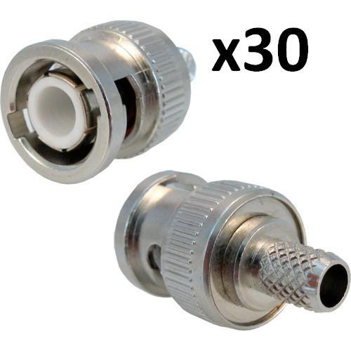 Copper BNC Crimp-On Connector for RG59 Cable 10 pack: Lot of 3 = 30 pieces