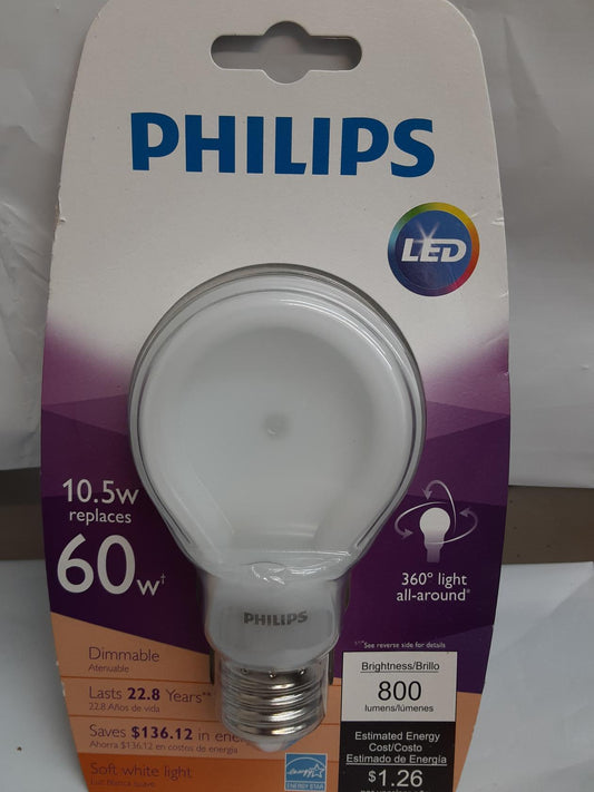 Philips  433227  10.5 watts LED Bulb, Slim Style Dimmable, 4-pack