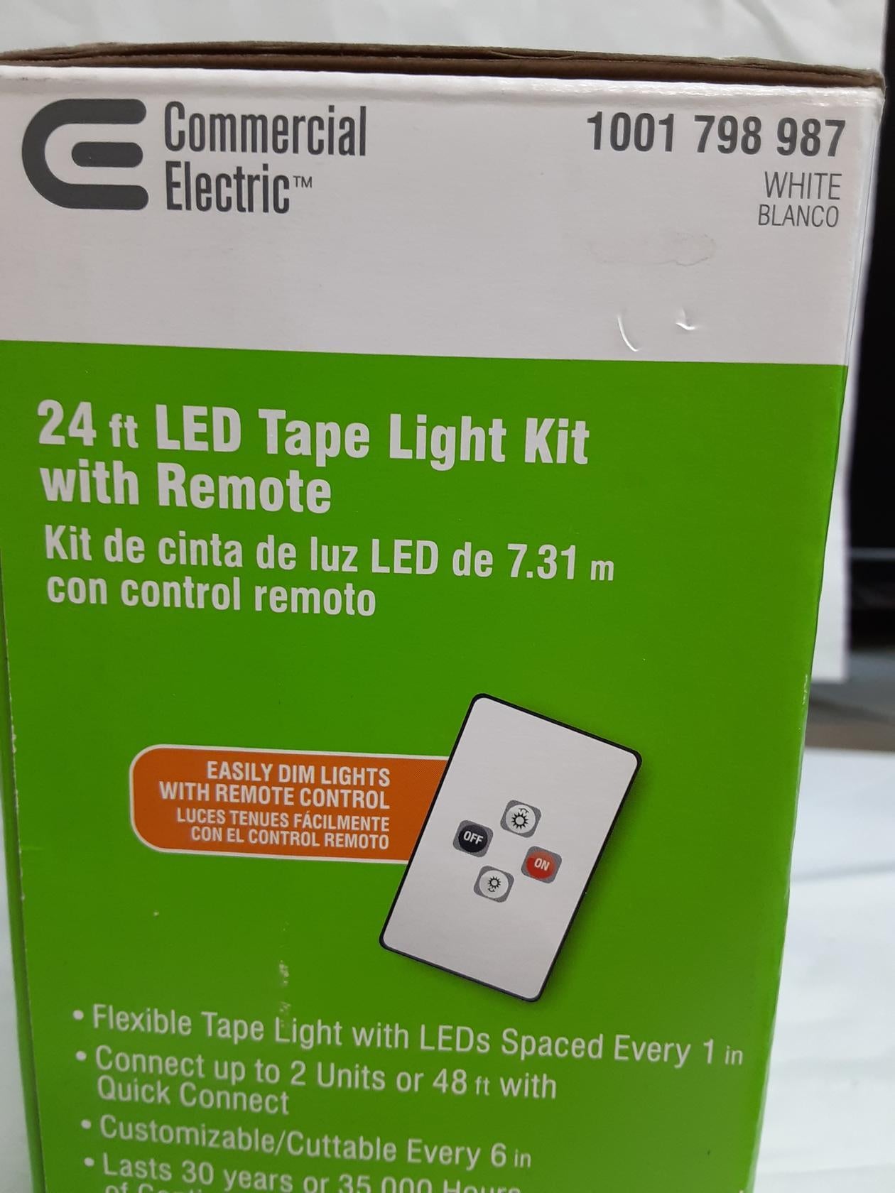 Commercial Electric 24 ft. LED Warm White Indoor/Outdoor Tape Light Kit