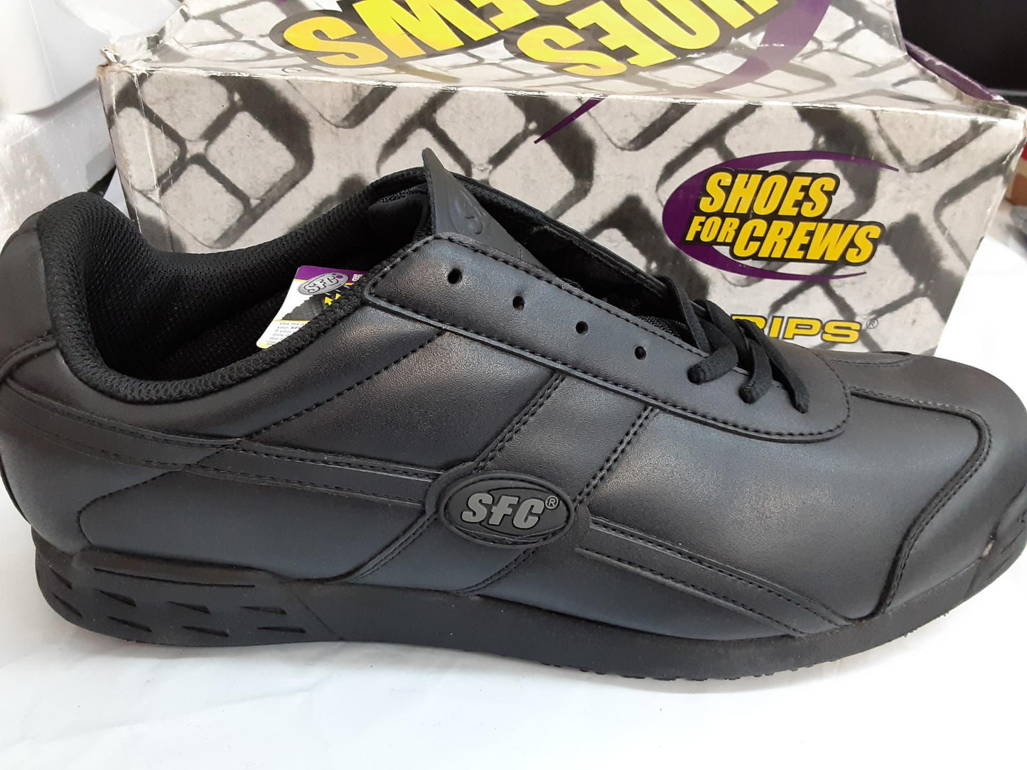 Shoes For Crews, Freestyle 6010, Mens Size 14, Black, SFC Mighty Grip Technology