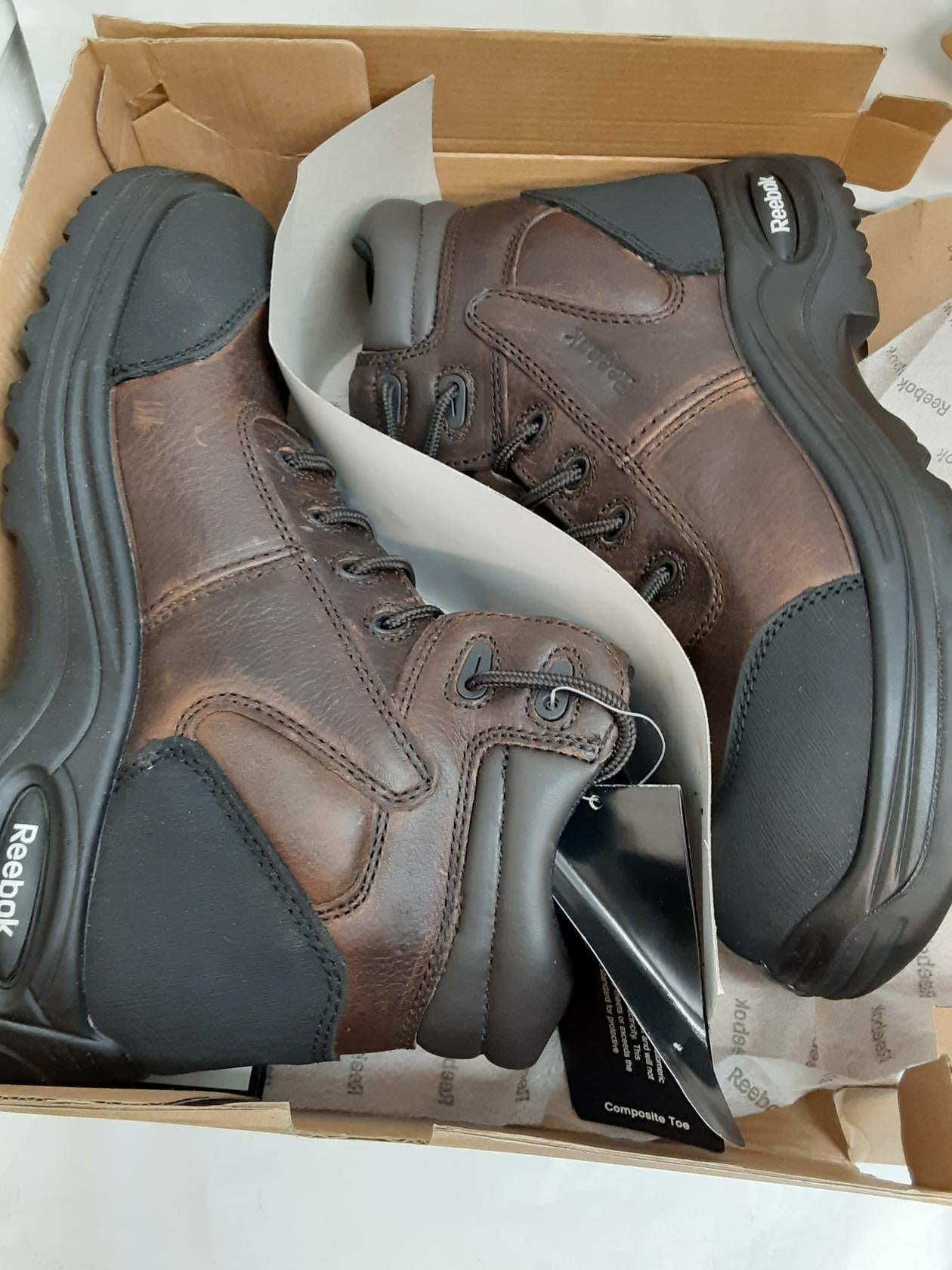 ReebokWork 6" Trainex Boot, Unisex: Men 7/Women 9 Medium, Brown, CompToe, SR