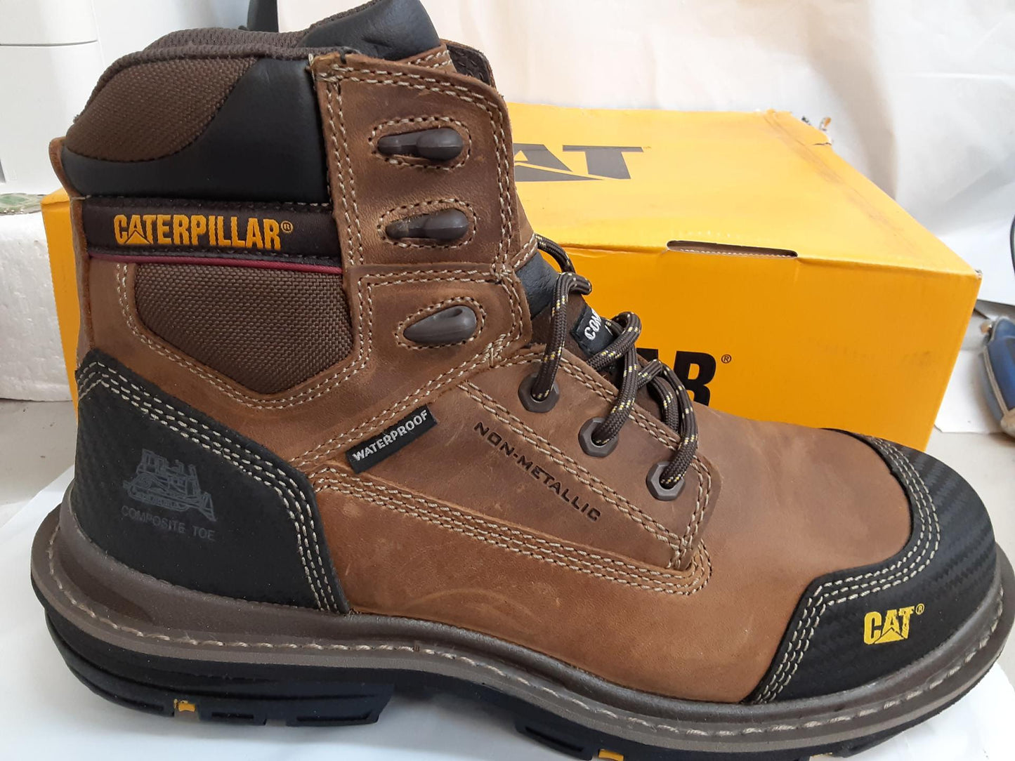 Caterpillar- Fabricate 6" Tough WP Comp Toe- Dark Beige- P90451- 11 Wide- MEN
