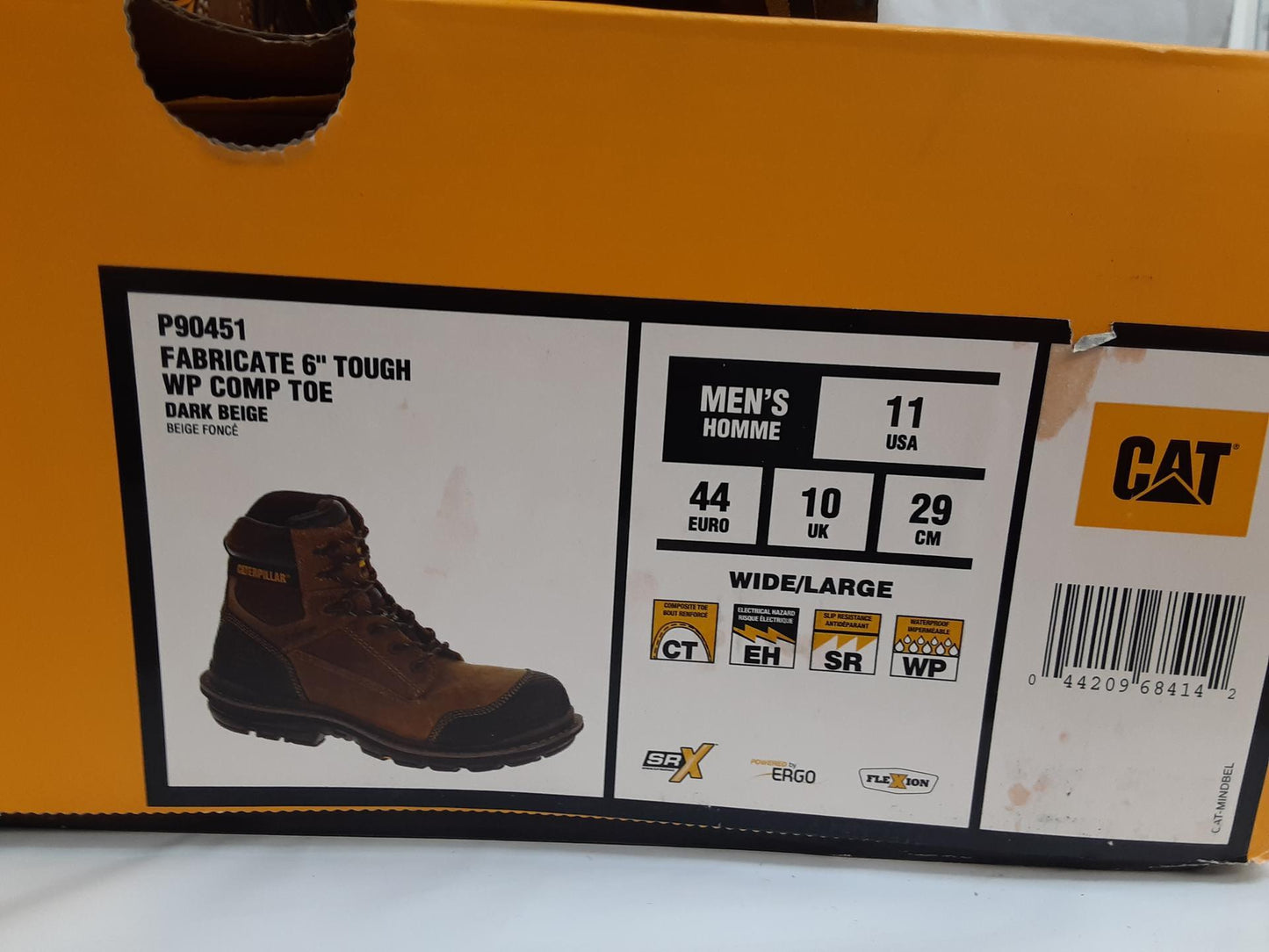 Caterpillar- Fabricate 6" Tough WP Comp Toe- Dark Beige- P90451- 11 Wide- MEN