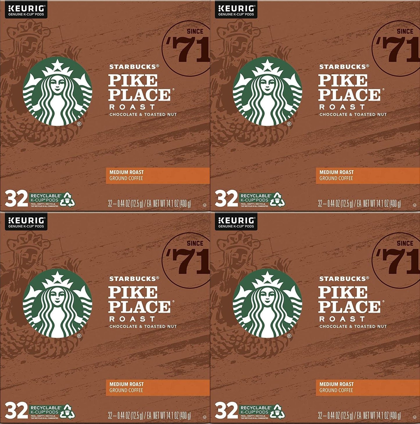 Starbucks Pike Place 128 Count K Cups Coffee Pods for Keurig Best By 7/2020