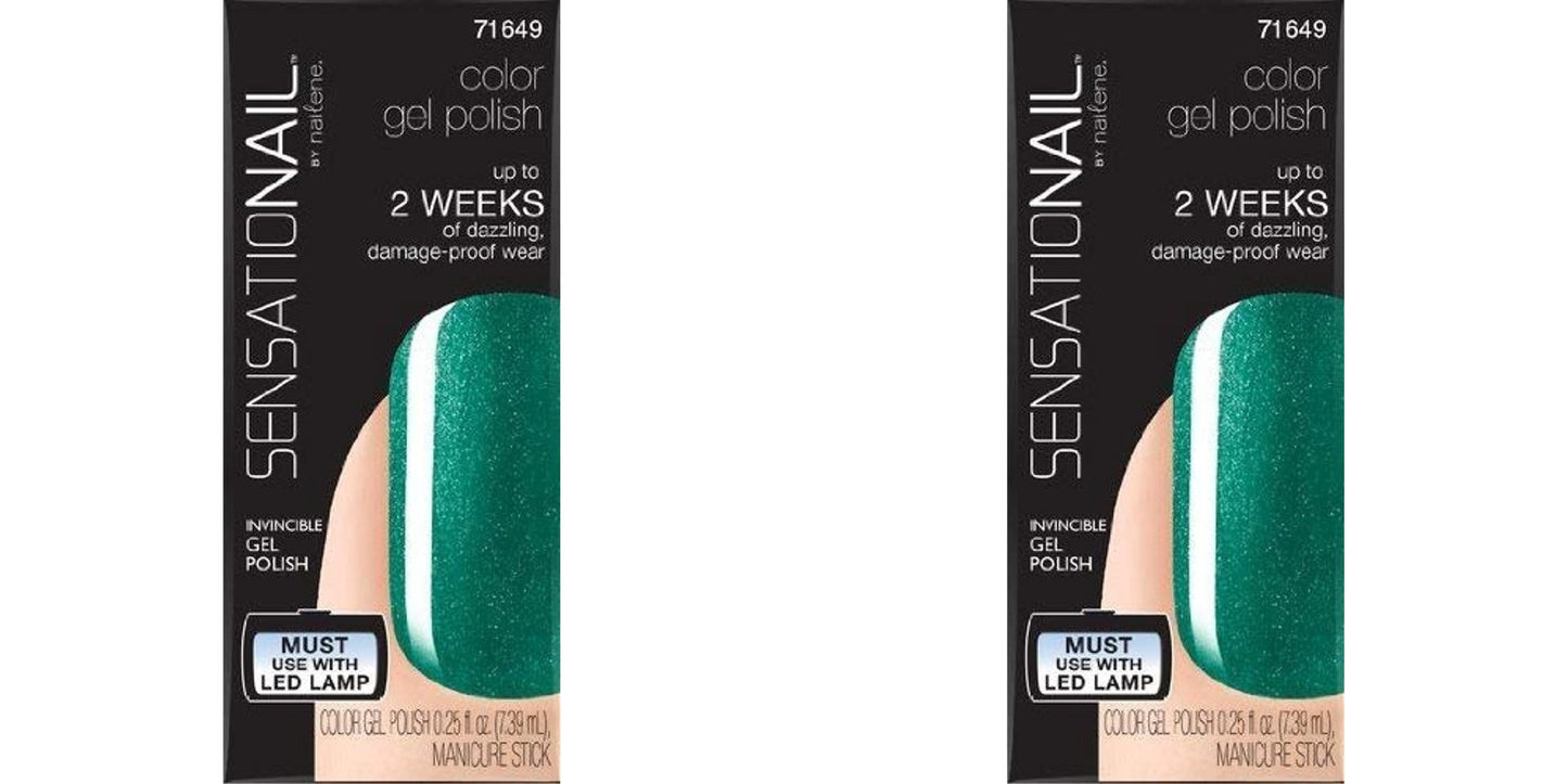 Sensationail Color Gel Polish, 71649, Rock My Emerald, LOT OF TWO, NEW