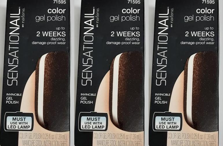 Sensationail by Nailene, Gel Polish Color 71595 Espresso Bean-.25 oz LOT of 3