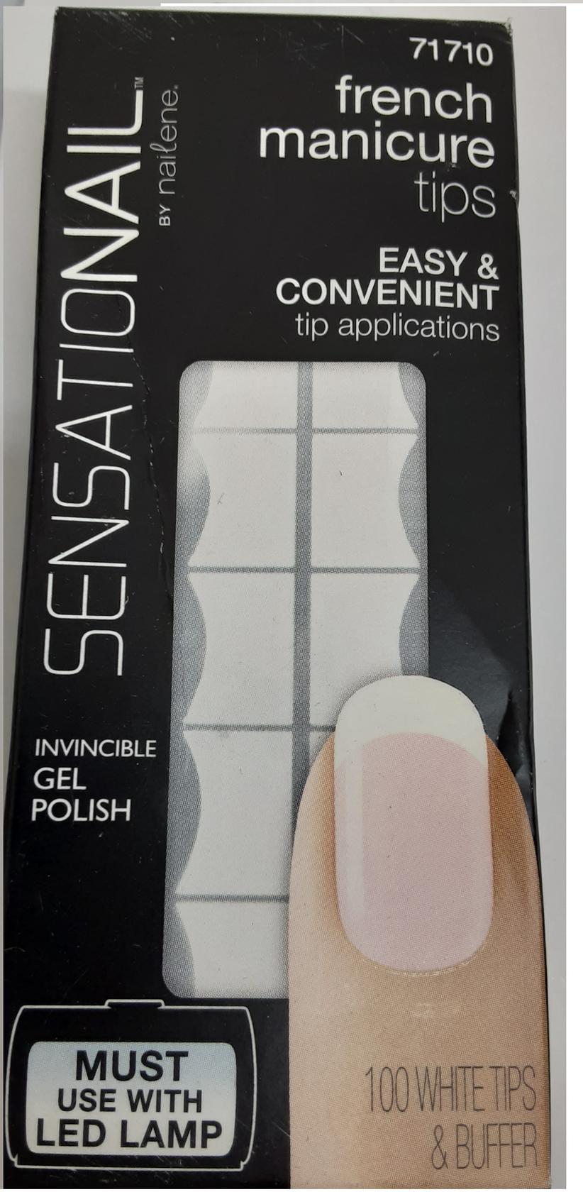 SENSATIONAIL French Manicure Tips Refills (100 Count White Tips-1pack), Lot of 2