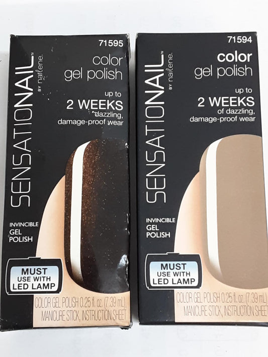 2 PACK Senationail Gel Polish Color: INCLUDES Taupe Tulips/ Espresso Bean - 1 ea