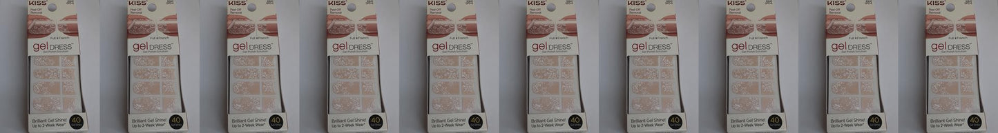 Kiss Gel Dress 60640, French Toast, 40 ct: 20 full/ 20 French, (Lot of 10) NEW
