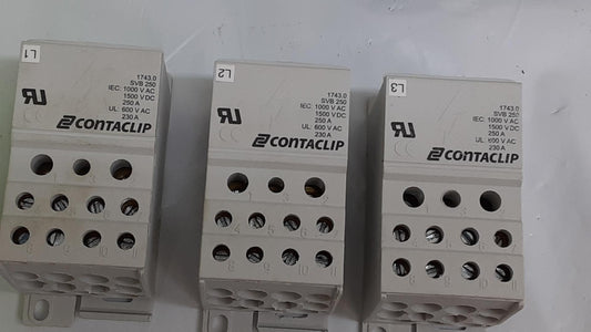 CONTACTCLIP UL 600 VAC 230 A / IEC 1000V AC/1500 VDC 250A/ 1743.0 SVB L1,2,3 250