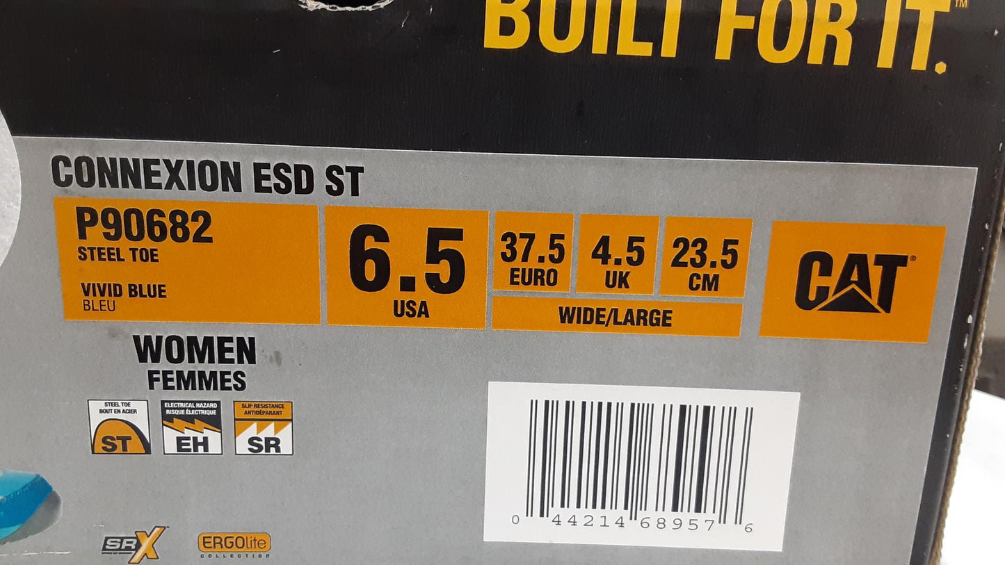 Caterpillar Footwear Connexion, ESD, Slip Resistant Size 6.5 WIDE Women OPEN BOX