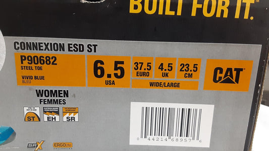 Caterpillar Footwear Connexion, ESD, Slip Resistant Size 6.5 WIDE Women OPEN BOX