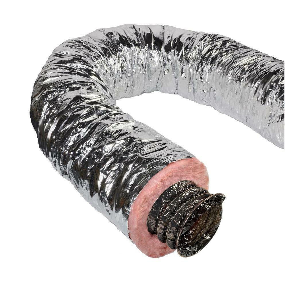 Master Flow 4 In. X 25 Ft. Insulated Flexible Duct R6 Silver Jacket