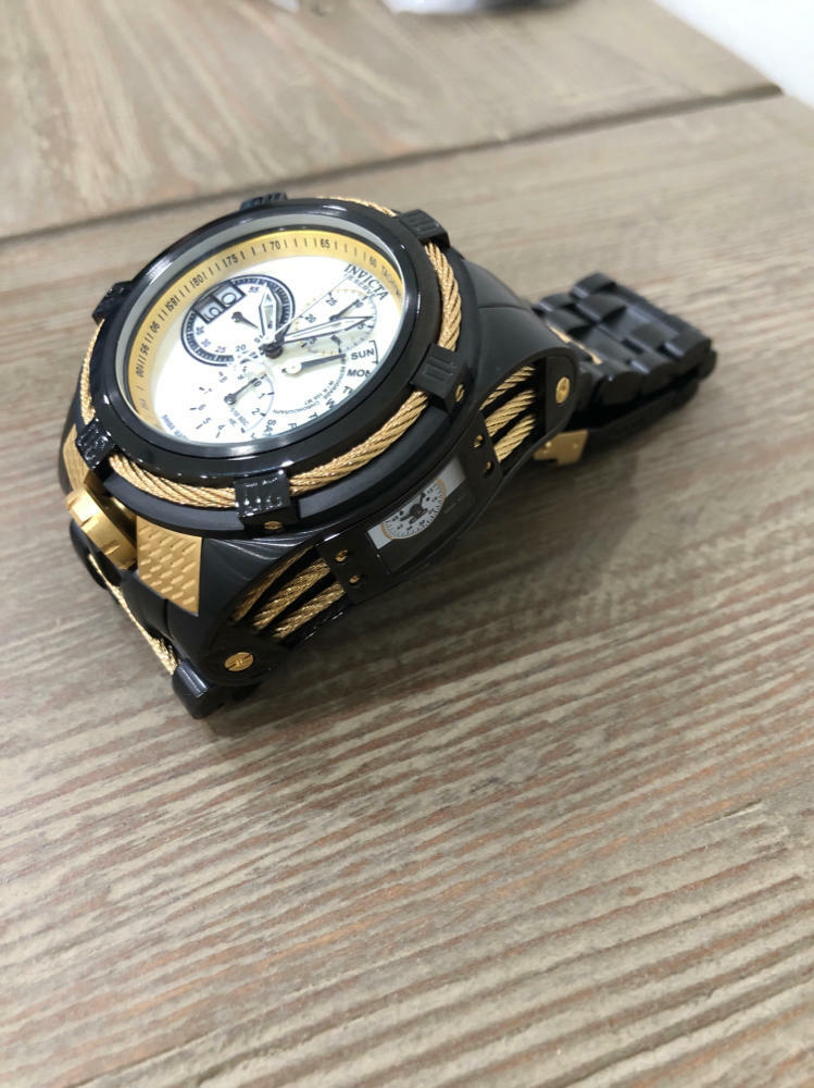 Invicta Men 56mm Bolt Zeus Tria Black Ion Plated Stylish Chronograph Swiss Watch