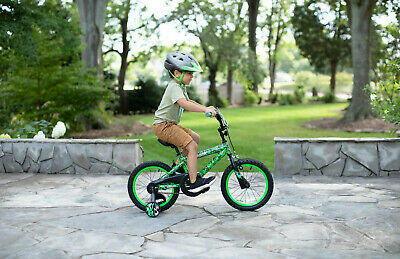 16" Kids Bike Bicycle Boys Girls with Training Wheels Coaster Brake Green Yr 4-8