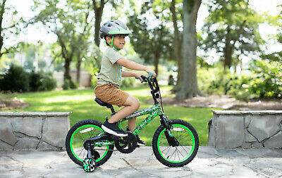 16" Kids Bike Bicycle Boys Girls with Training Wheels Coaster Brake Green Yr 4-8