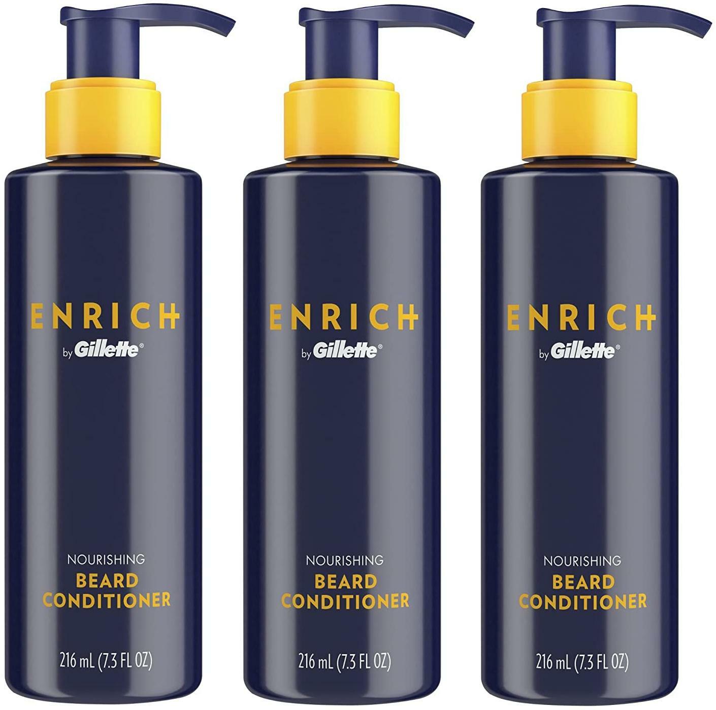 3 PACK ENRICH NOURISHING BEARD CONDITIONER 7.3OZ GILLETTE