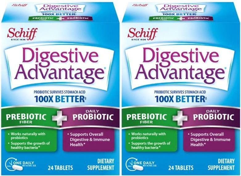 2 PACK Digestive Advantage Prebiotic Fiber Probiotic 48 Total Tablets EXP 1/2023