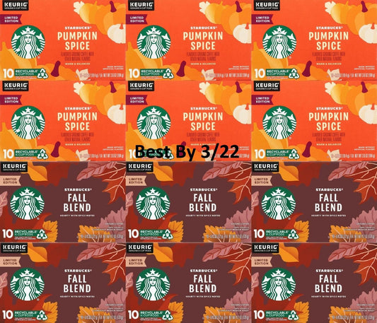 Starbucks 60 Pumpkin Spice & 60 Fall Blend Flavored Coffee K-Cups 120 Count