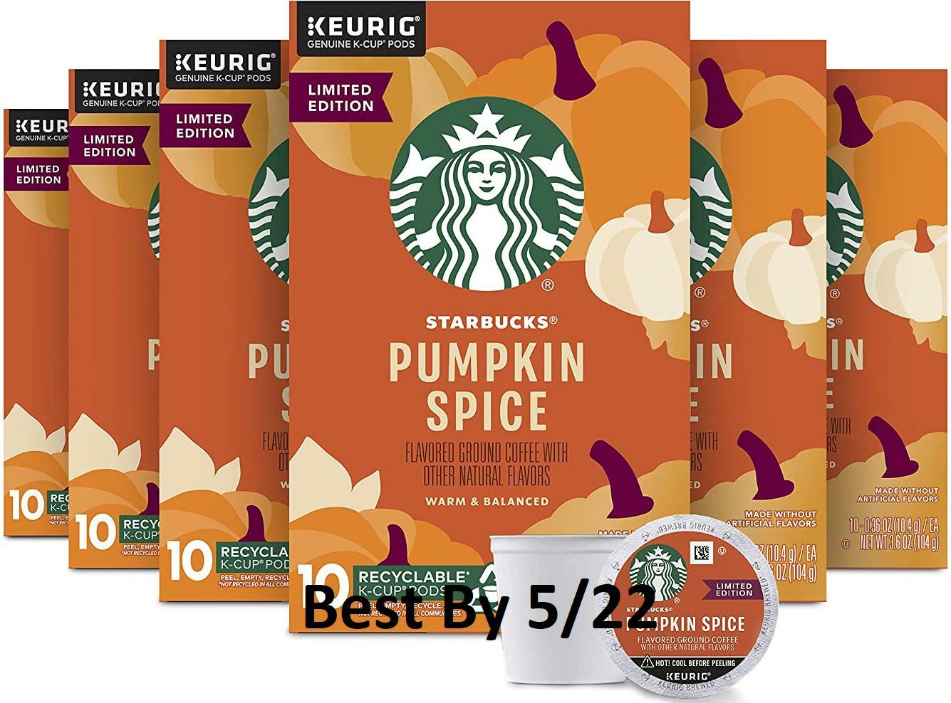 Starbucks Limited Edition Pumpkin Spice Flavored Coffee K-Cups 60 Count