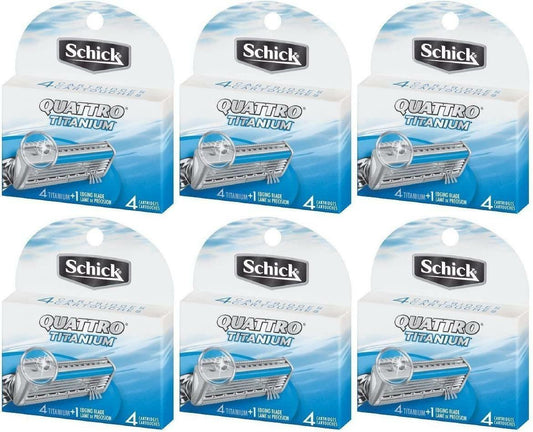 Schick Quattro Titanium Razor Blade Refills for Men - 24 Cartridges