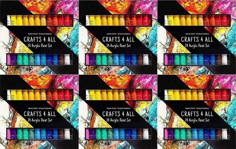 Crafts 4 All Acrylic Paint Sets 6 Sets of 24 Count Craft Paint Sets
