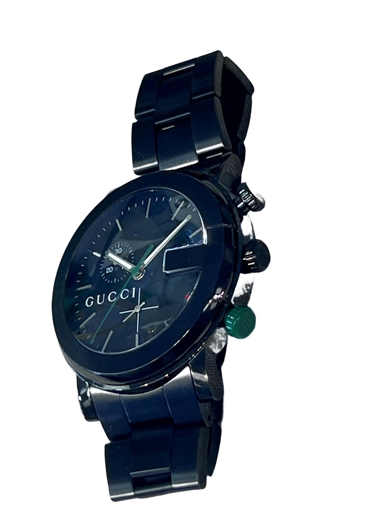 Mens Watch Gucci YA101331 101 101 Series Chronograph Black Anodized Stainless St