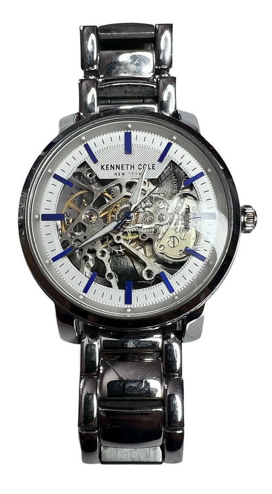 Men's Kenneth Cole Automatic Silver Tone Skeleton Dial Steel Watch KC50776020