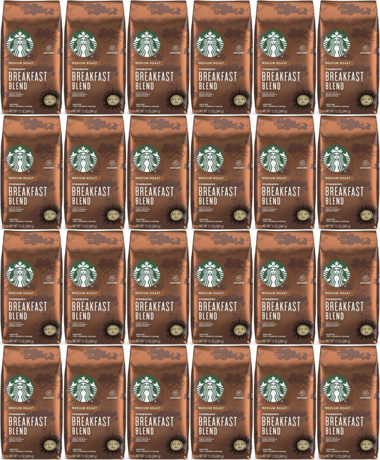 24 PACK Starbucks Breakfast Blend Ground Coffee 12oz Each bag Best Before 2/2021