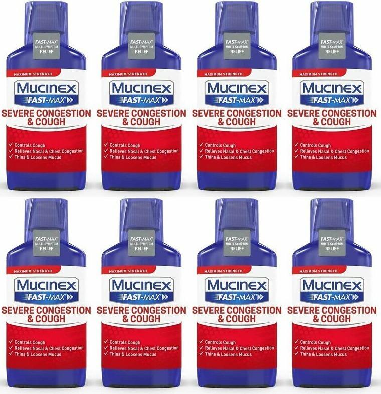 Congestion and Cough Liquid, Mucinex Fast-Max Severe Congestion and Cough Liquid, 6 fl. oz., Fast Acting Maximum Strength Formula (Pack of 4)