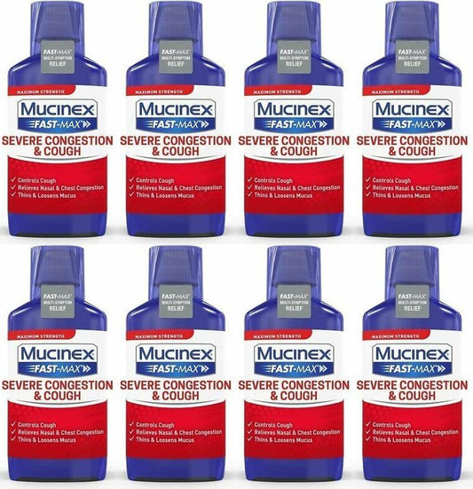 Congestion and Cough Liquid, Mucinex Fast-Max Severe Congestion and Cough Liquid, 6 fl. oz., Fast Acting Maximum Strength Formula (Pack of 4)
