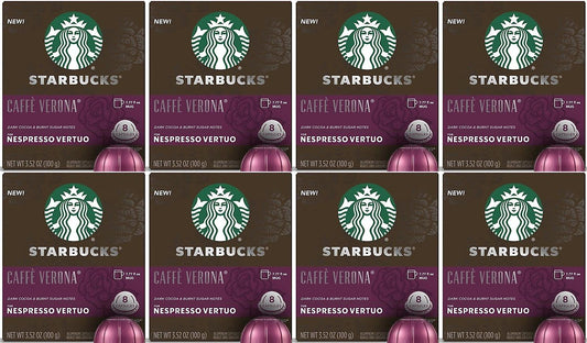 Starbucks Caffe Verona for Nespresso Vertuo 64 Capsules 8 Boxes Of 8 Count 5/22
