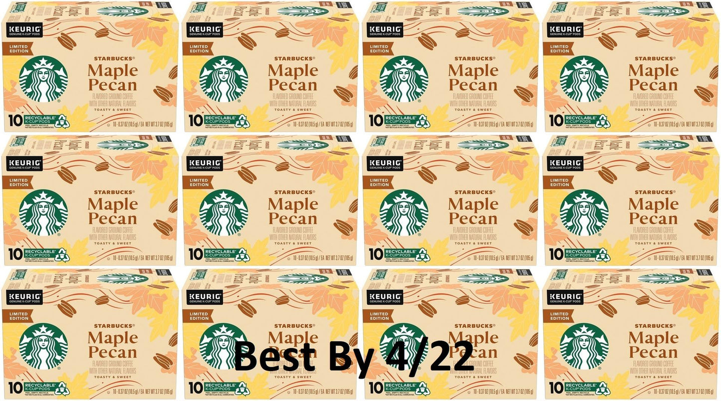 Starbucks Maple Pecan 120 K-Cups Coffee Pods Light Roast Coffee READ DESCRIPTION